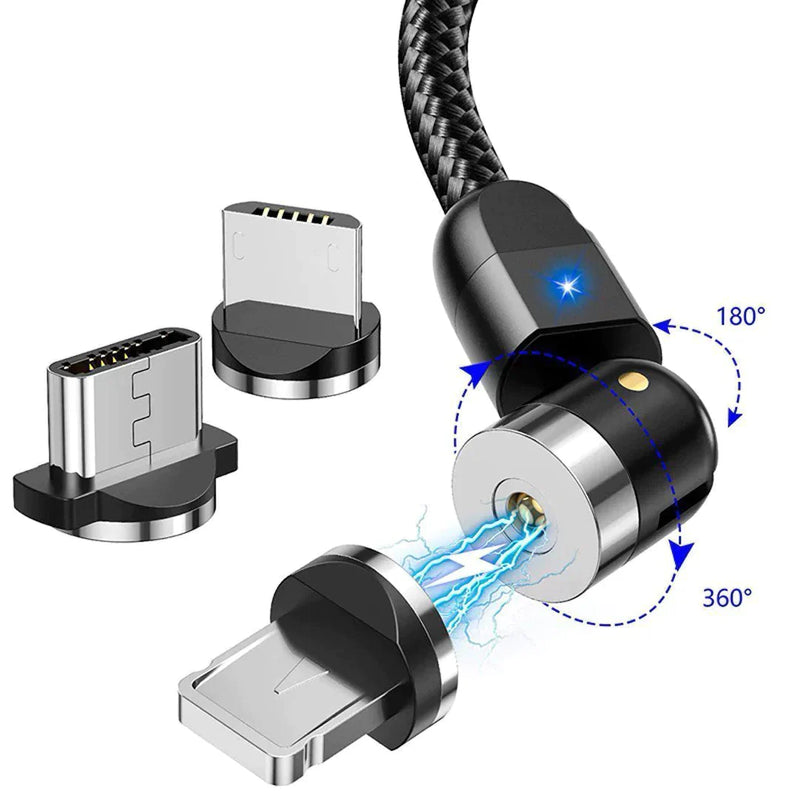 Cable Flash ® - Cabo 2 Metros + 3 Plugues Magnético