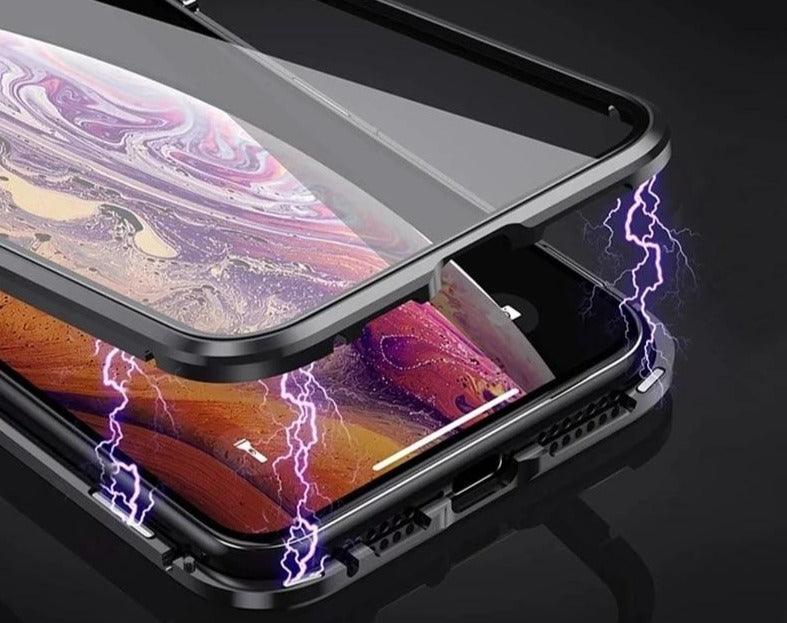 Capa Magnética Blindada para iPhone com Dupla Proteção Case Glass