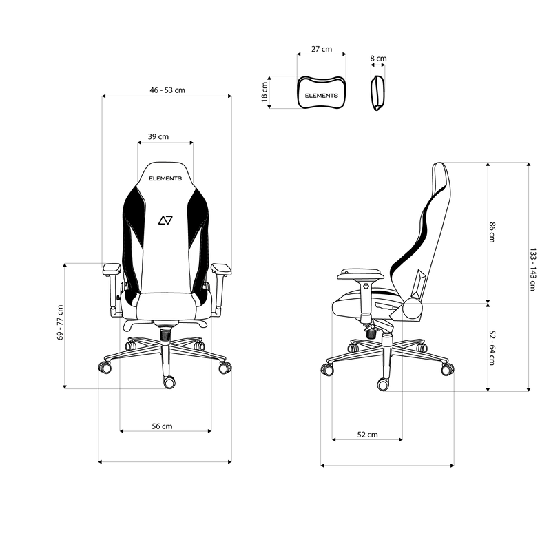 Cadeira Gamer Elements Lunari Titan XL