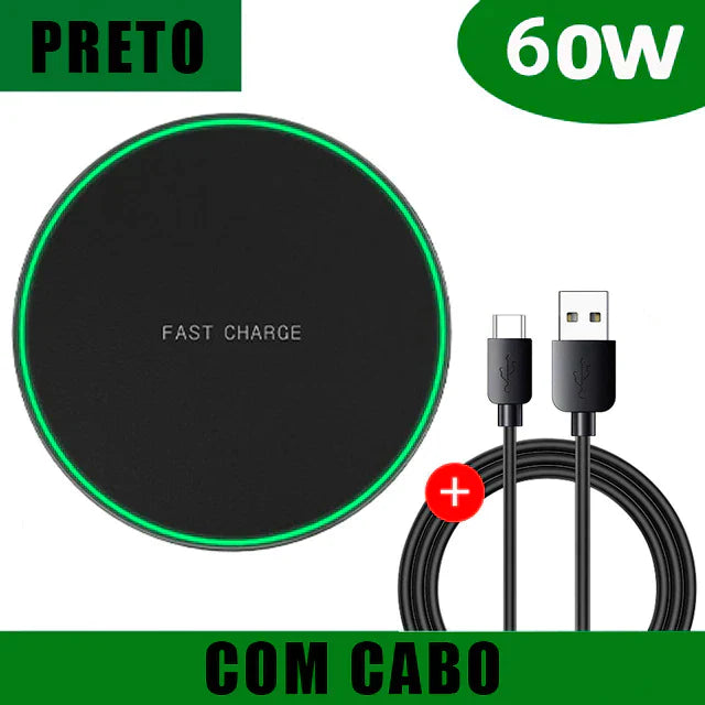 CARREGADOR SEM FIO RÁPIDO UNIVERSAL - 60W